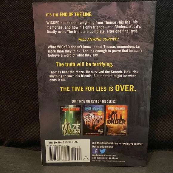 James Dashner- “The Maze Runner Series- The Death Cure” (Book 3)used - Picture 2 of 7